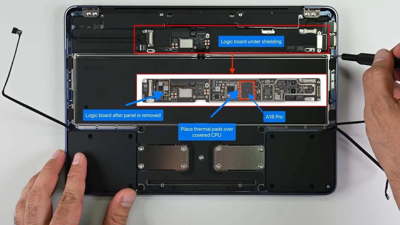 Замена SSD и термопрокладок снизила троттлинг MacBook Neo