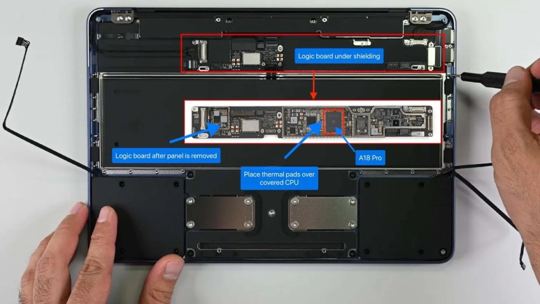 Замена SSD и термопрокладок снизила троттлинг MacBook Neo