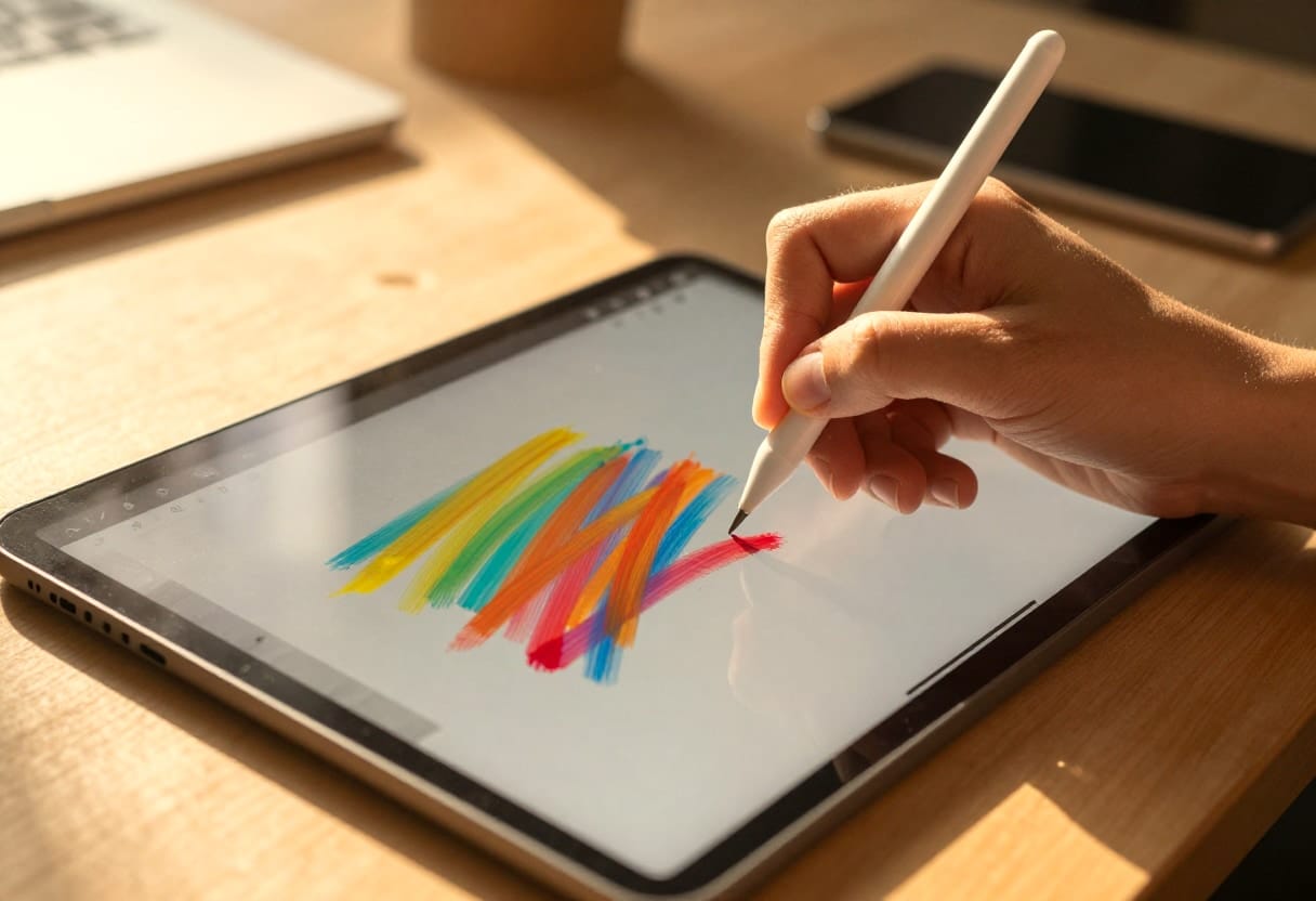 The tangible human process of creative production and digital artistry enabled by intelligent tools.