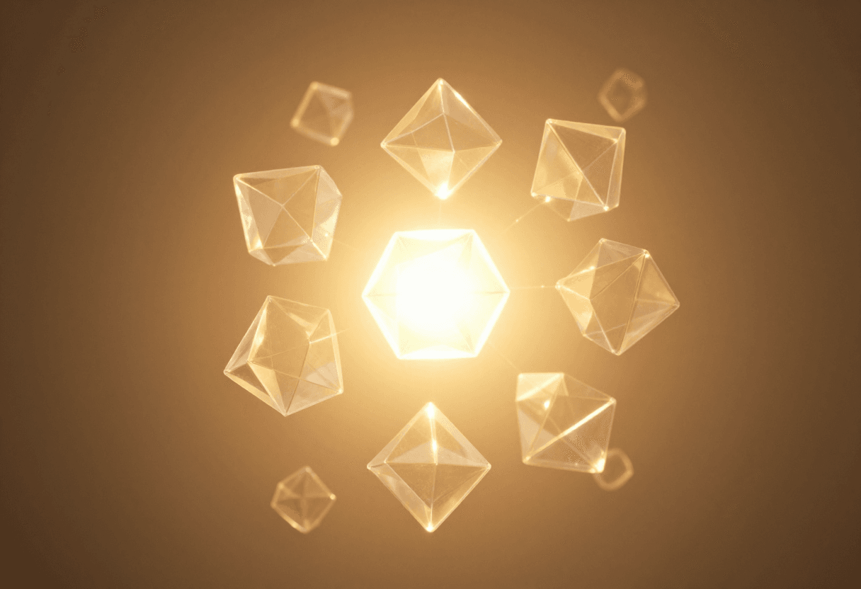 A dense, overlapping cluster of stylized communication bubbles in vibrant warm tones against a soft purple background.